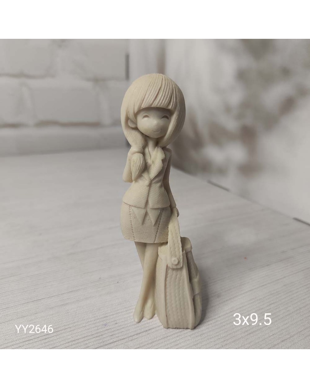 YY2546 Çantalı Kız 3D Biblo Çanta Sağda Silikon Kalıp
