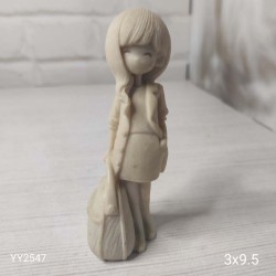 YY2547 Çantalı Kız 3D Biblo Çanta Solda Silikon Kalıp