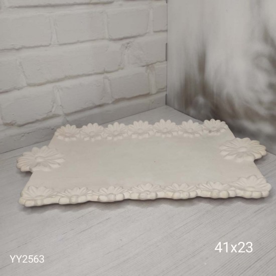YY2563 Papatyalı Tepsi Silikon Kalıp