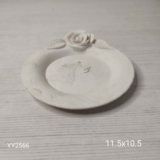 YY2566 Yuvarlak Çay Tabağı Güllü Silikon Kalıp