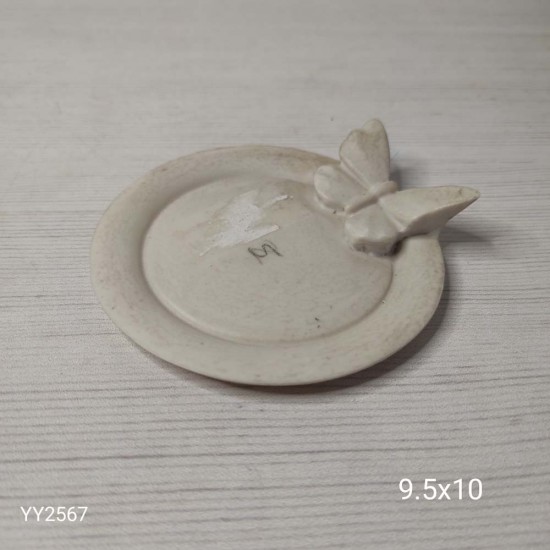 YY2567 Yuvarlak Çay Tabağı Kelebekli Silikon Kalıp