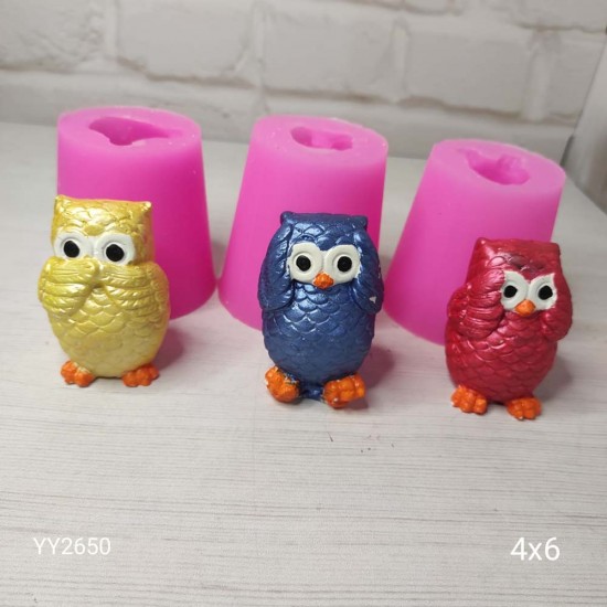 YY2650 Üçlü Baykuş Görmedim Duymadım Bilmiyorum Silikon Kalıp