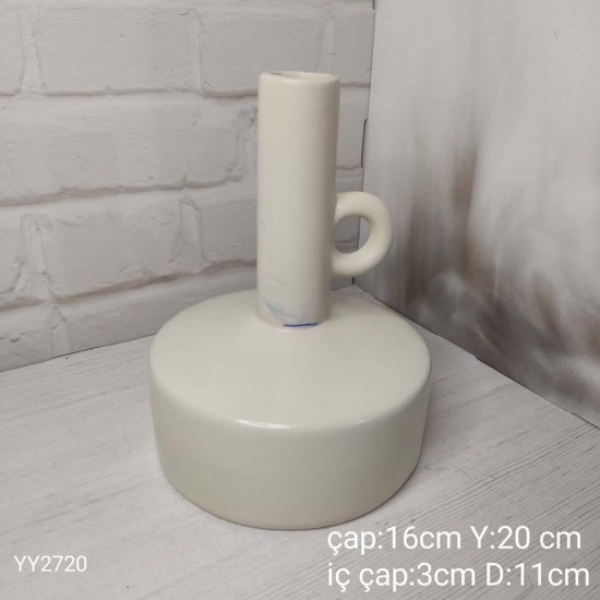 YY2720 Kandil Kulplu Vazo 20Cm Silikon Kalıp