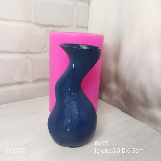 YY2729 Eğri Vazo S 15Cm Silikon Kalıp