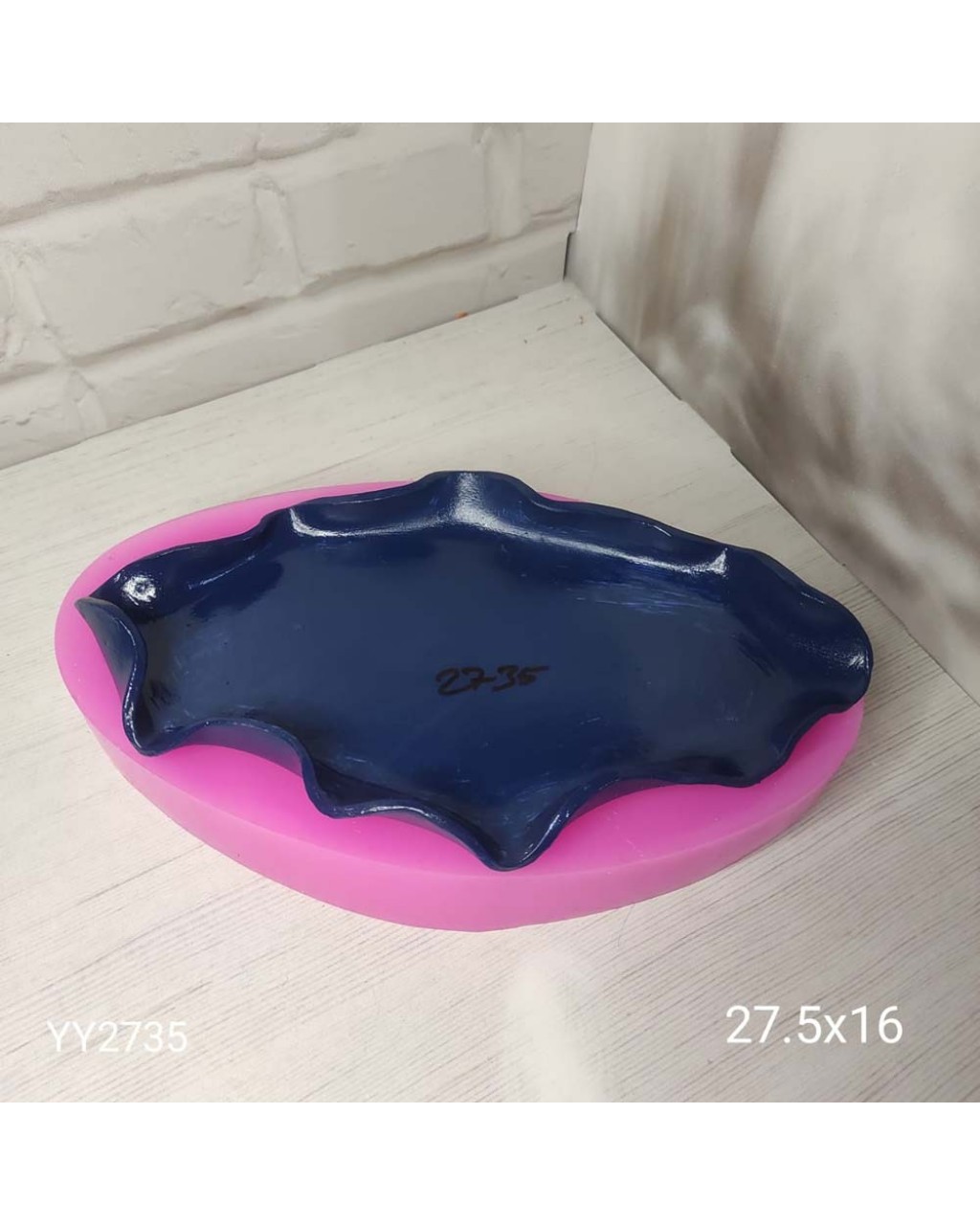 YY2735 Tabak Sunumluk Bir Kenarı İçe Kıvrımlı Silikon Kalıp