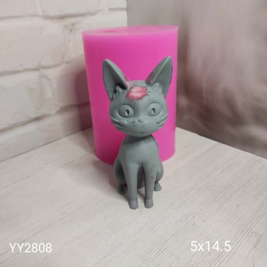 YY2808 Alnı İşaretli Kedi Biblo Silikon Kalıp