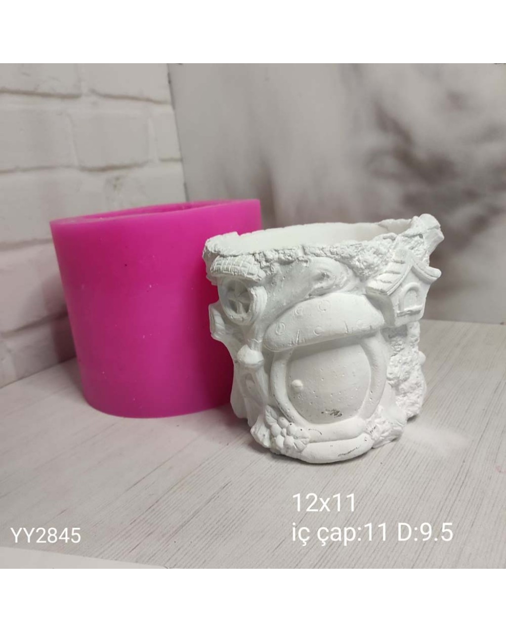 YY2845 Masal Saksı Orman Evi Silikon Kalıp