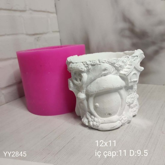 YY2845 Masal Saksı Orman Evi Silikon Kalıp