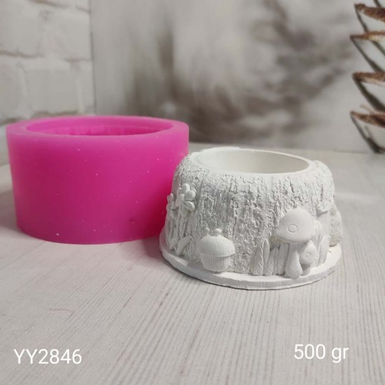 YY2846 Mantarlı Ağaç Desenli Sukulent Saksı Silikon Kalıp
