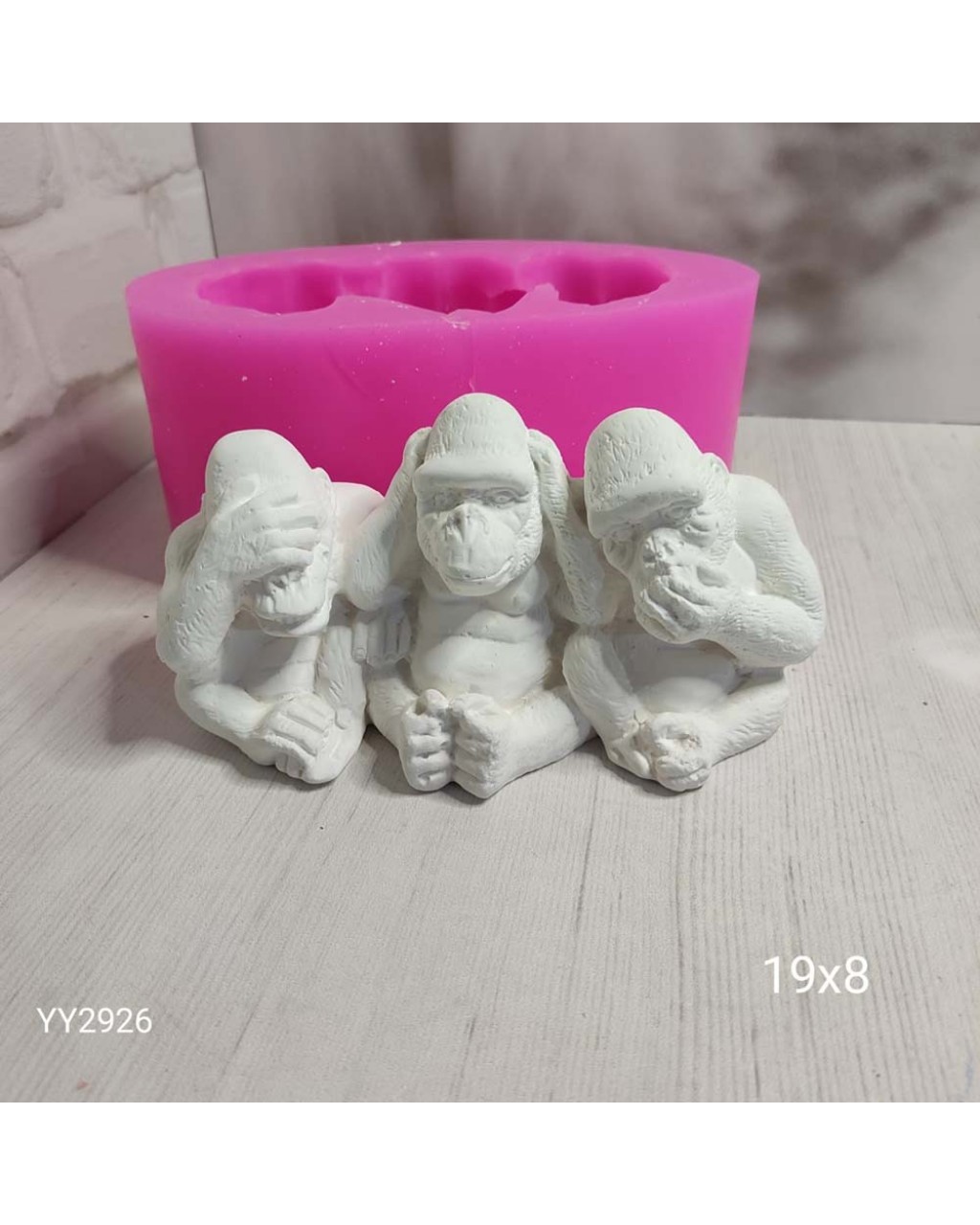 YY2926 3Lü Goril Mammun Görmedim Duymadım Bilmiyorum Silikon Kalıp