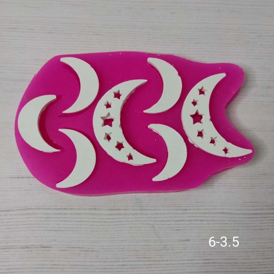 YY0047 Yedili Hilal Ay Silikon Kalıp