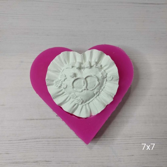 YY0101 Örtü Kıvrımlı Yüzüklü Kalp Silikon Kalıp