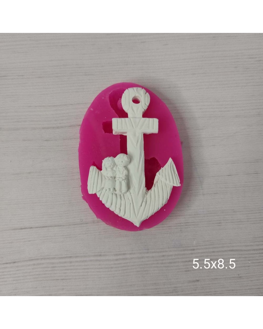 YY0160-Çapa Üzerinde Oturan Gelin Damat Silikon Kalıp-5,5x8,5