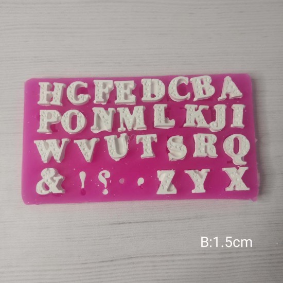YY0213 Büyük Harfler Sarmaşık Desenli Silikon Kalıp