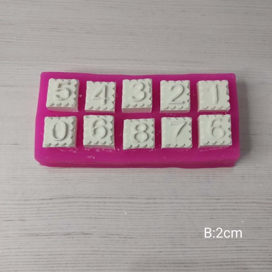 YY0229 Fırfırlı Küp Rakamlar Silikon Kalıp