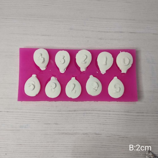 YY0270 Balon Rakam Silikon Kalıp