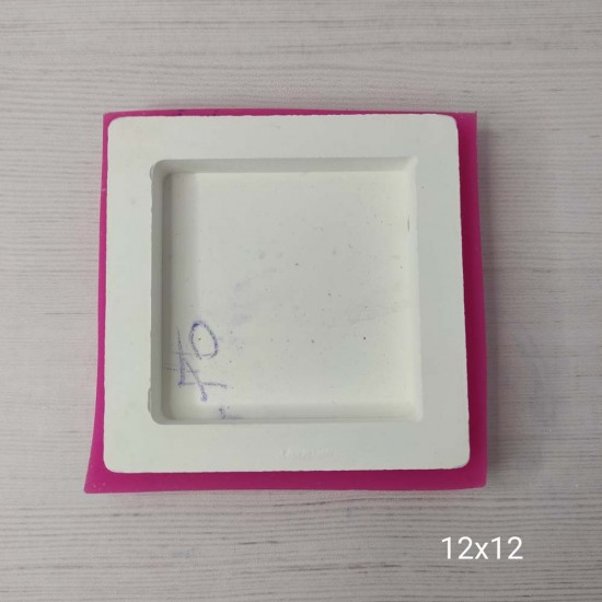 YY0334-Düz Kare Çerçeve Silikon Kalıp-12x12cm