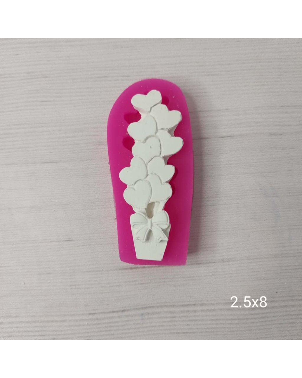 YY0362 Saksıda Kalpli Çiçek Silikon Kalıp