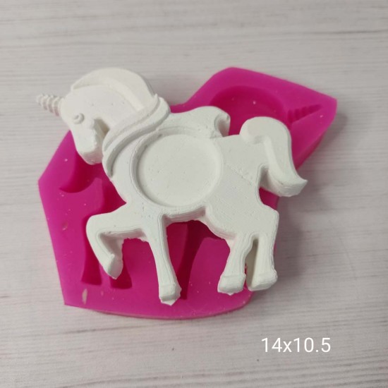 YY0364 Unicorn Ortası Yuvarlak Çerçeve Silikon Kalıp
