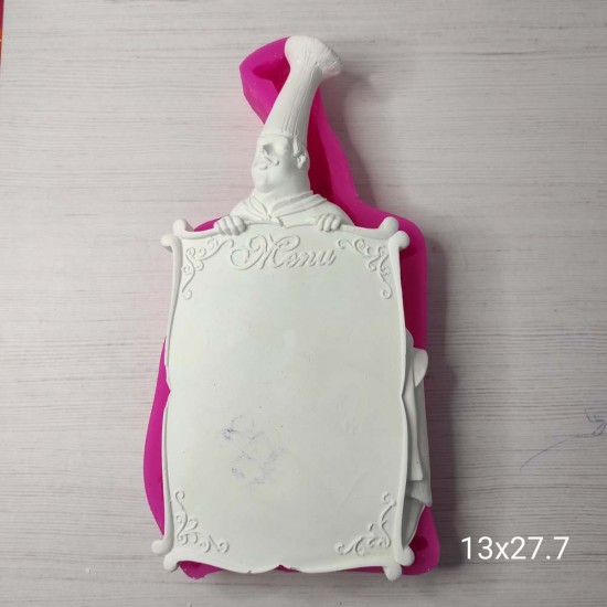 YY0386 Aşçı Figürlü Menü Listesi Sunumluk Silikon Kalıp