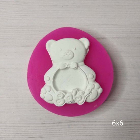 YY0397 Baby Yazılı Ayıcık Çerçeve Silikon Kalıp