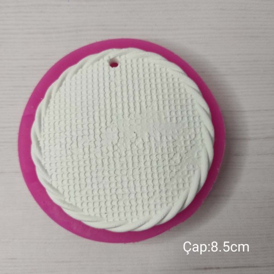 YY0410 Kenarları Burgulu Ortası Dokulu Yuvarlak Silikon Kalıp