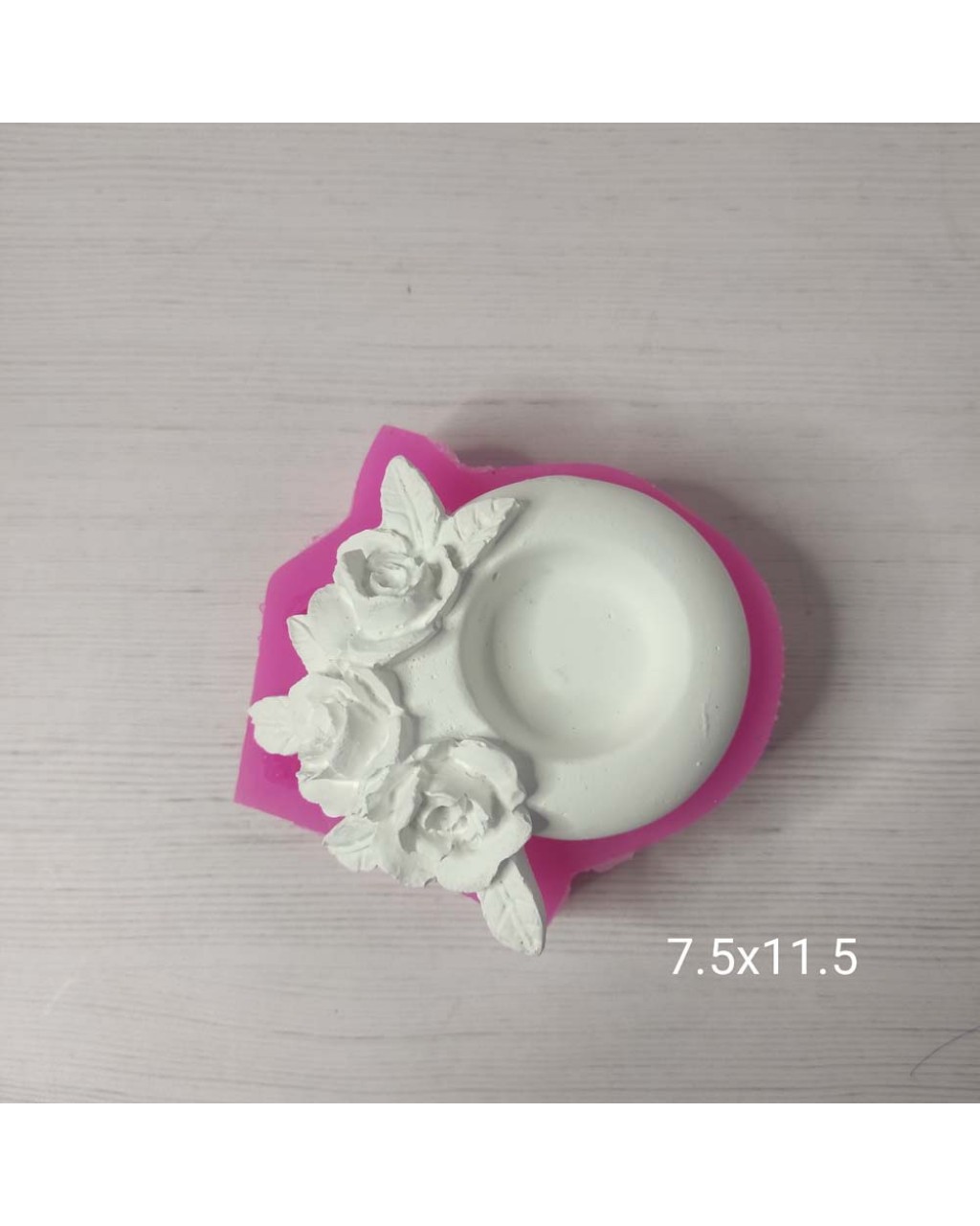 YY0510 Gül Motifli Tealight Mumluk Silikon Kalıp
