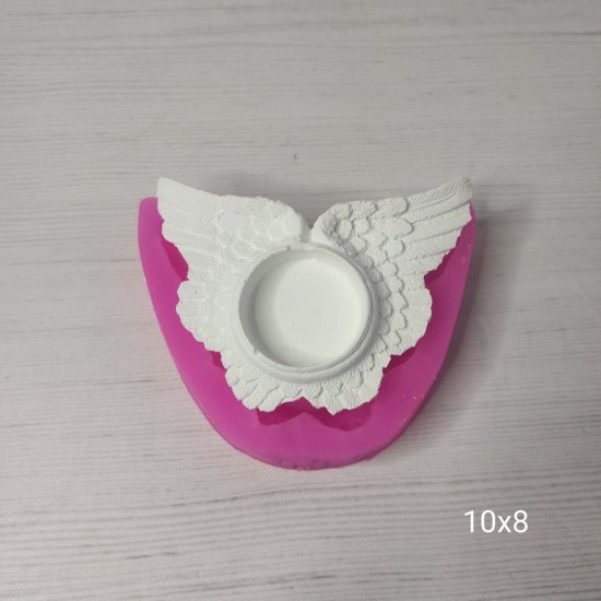 YY0522 Melek Kanatlı Tealight Mumluk Silikon Kalıp