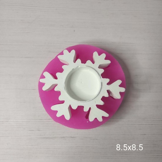 YY0529 Kar Tanesi Tealight Mumluk Silikon Kalıp