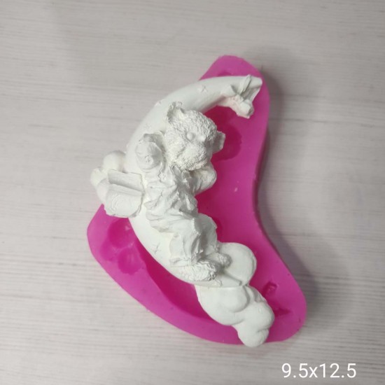 YY0545 Ay Üzerinde Uyuyan Ayıcık Silikon Kalıp
