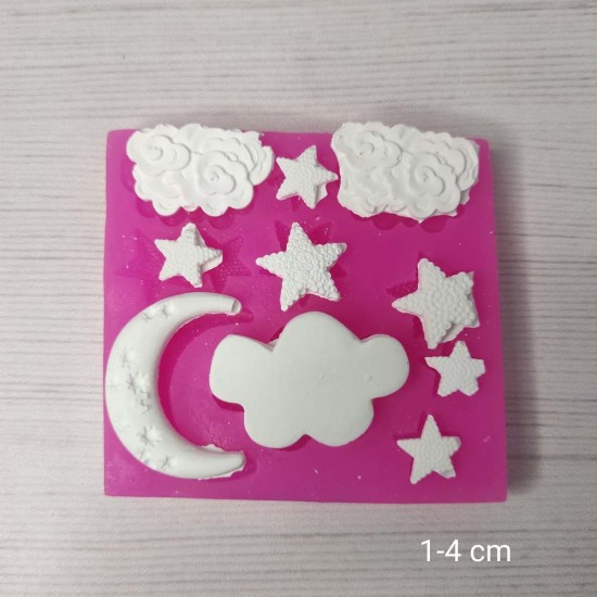 YY0677 Yıldız Bulut Ay Figürleri Silikon Kalıp