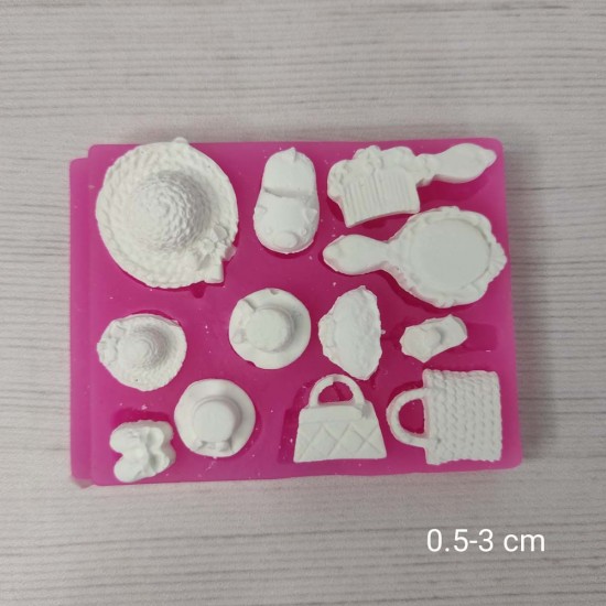 YY0685 Kız Malzemeleri Çanta Şapka Ayna Silikon Kalıp