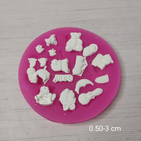 YY0728 Bebek Modelleri Puset Ayıcık Leylek Silikon Kalıp