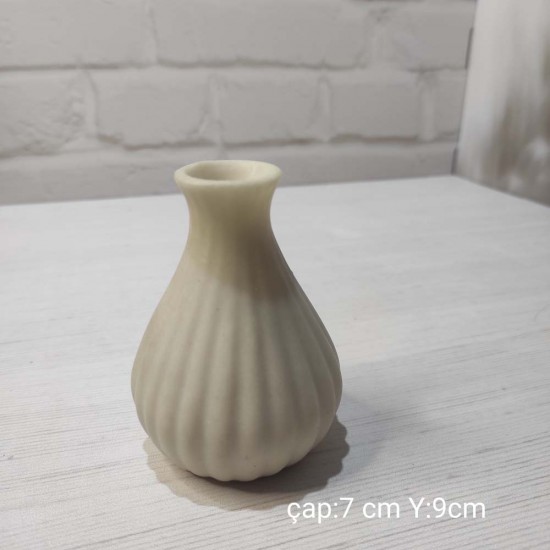 YY0835 Dikey Çizgili Vazo Silikon Kalıp