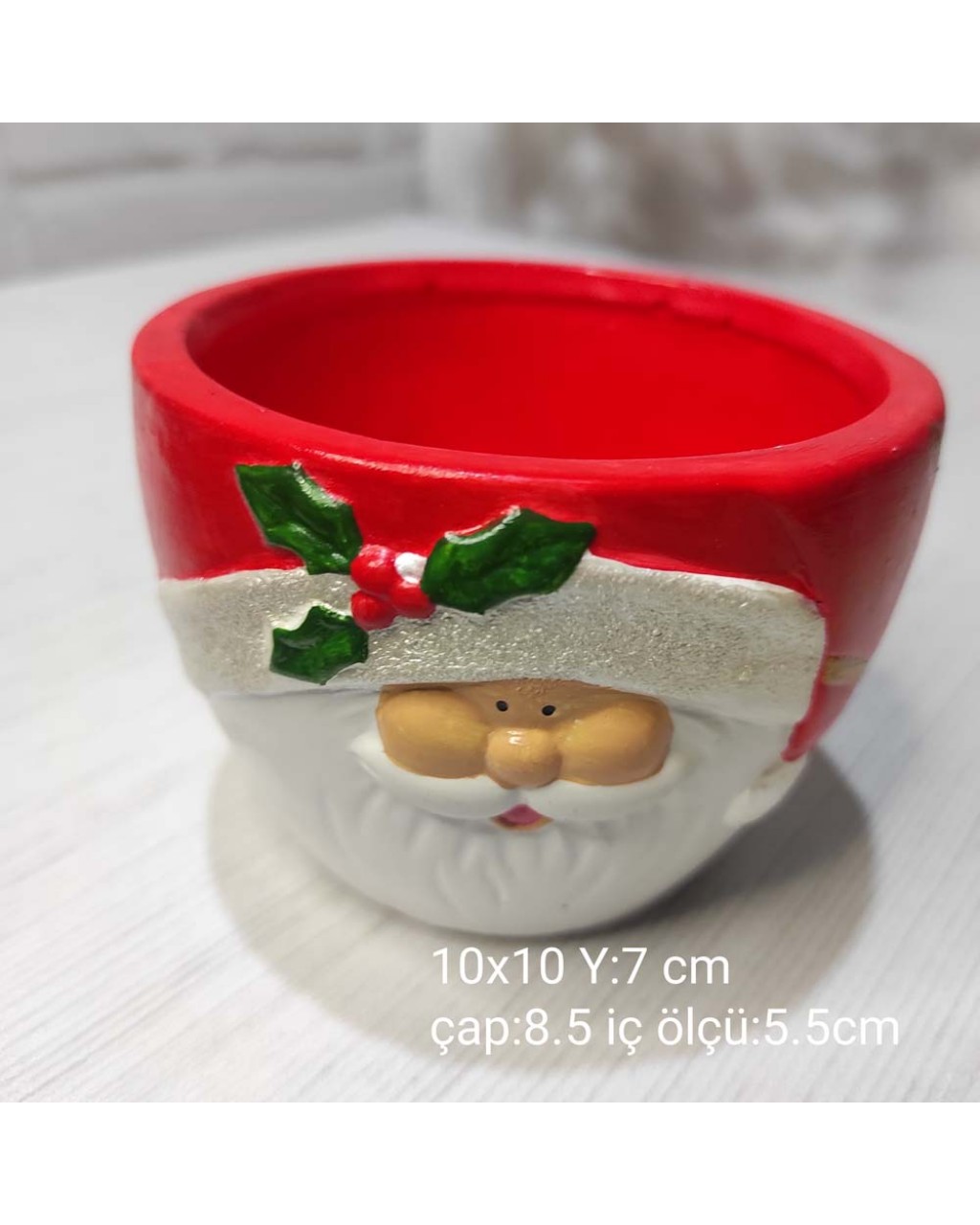YY4945 Noel Baba Figürlü Saksı Silikon Kalıp • El Yapımı Yeni Yıl Temalı Saksı Tasarımları için Hediye Seçeneği!