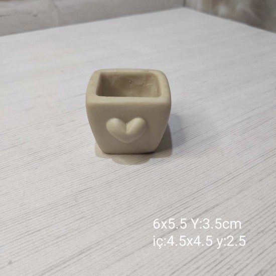 YY0997-Mini Kalpli Saksı Silikon Kalıp