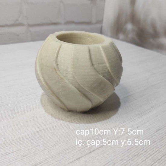 YY1002-Sukulent Saksı Döner Desenli Geniş Silikon Kalıp