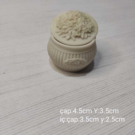 YY1023-Takı Kutusu Kapaklı Tomurcuk Çiçekli Silikon Kalıp