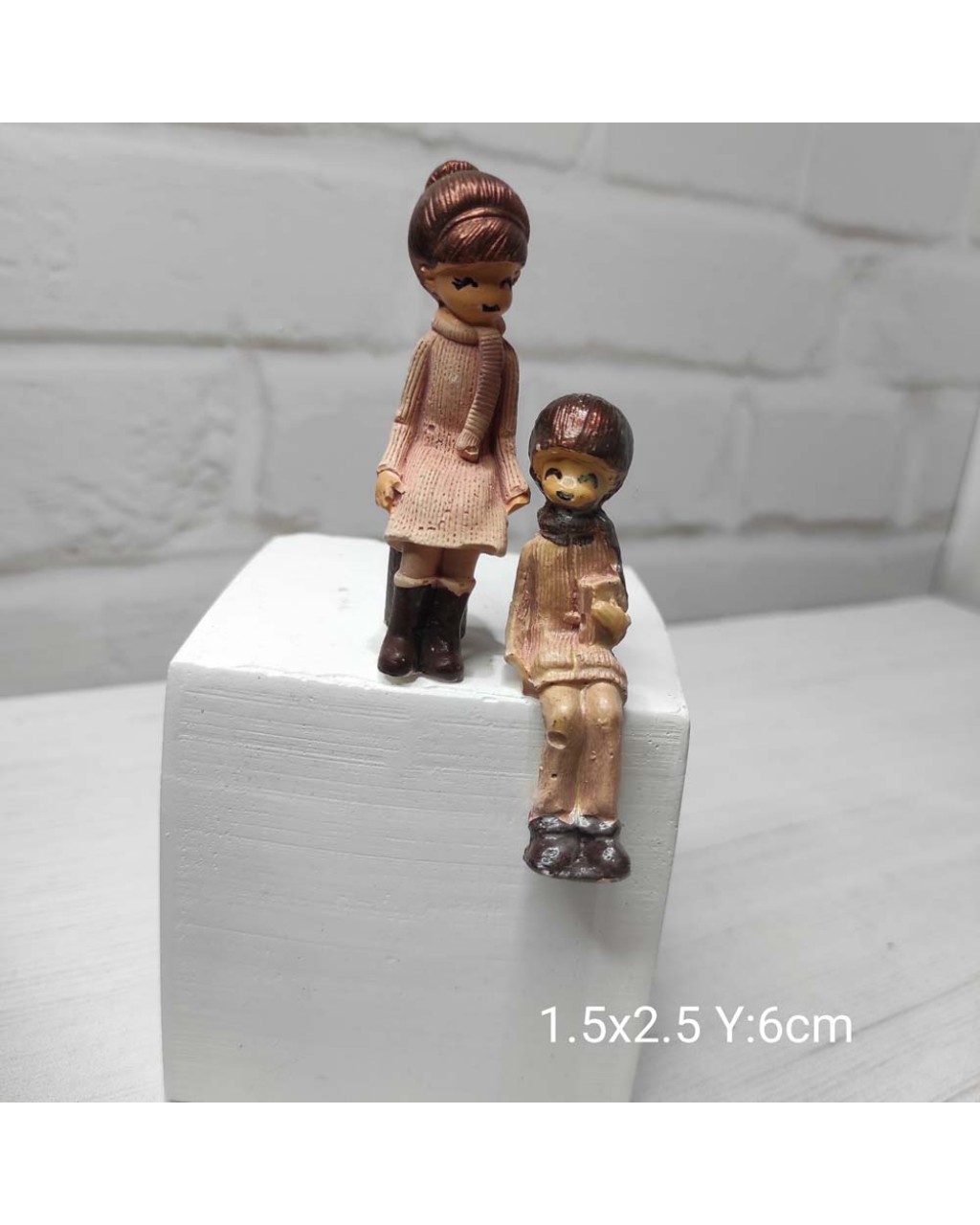 YY1065-Oturan Sevgililer(Kare Büst Dekor Amaçlıdır) Silikon Kalıp