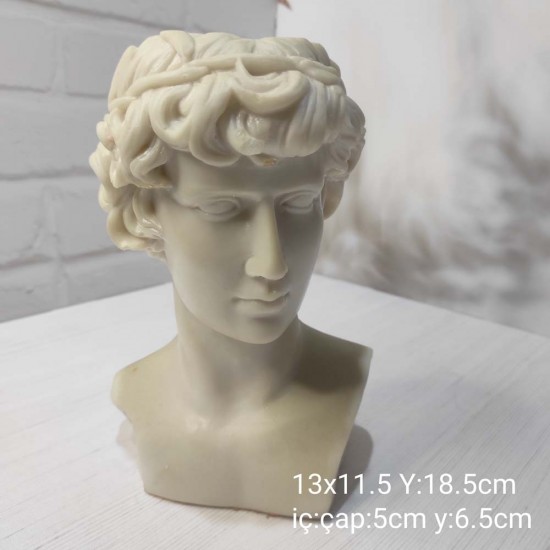 YY1175 Sezar Büst Saksı Silikon Kalıp: Klasik Sanatın Zamansız Zarafeti!