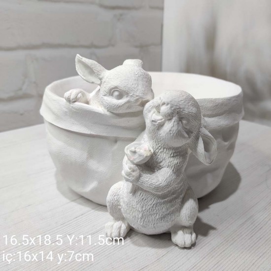 YY1241 Dekoratif Sevgili Tavşanlar Düzenleyici Saksı ve Meyve Sepeti Silikon Kalıp: Sevimli ve Anlamlı Hediye Seçeneği! YY1241 Dekoratif Sevgili Tavşanlar Düzenleyici Saksı ve Meyve Sepeti Silikon Kalıp: Sevimli ve Anlamlı Hediye Seçeneği!