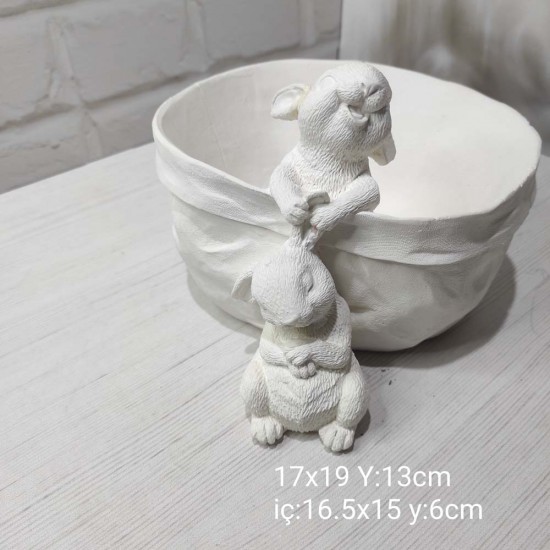 YY1242 Dekoratif Sevimli İki Tavşan Düzenleyici Vazo ve Meyve Sepeti Silikon Kalıp: Eğlenceli ve Şık Hediye Seçeneği! YY1242 Dekoratif Sevimli İki Tavşan Düzenleyici Vazo ve Meyve Sepeti Silikon Kalıp: Eğlenceli ve Şık Hediye Seçeneği!