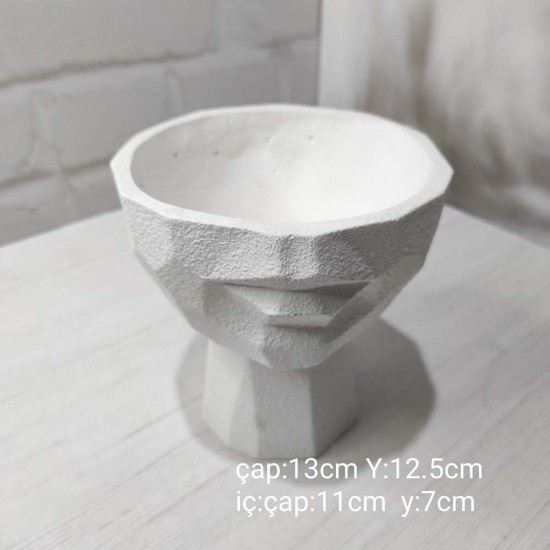 YY1244 Yüz Dekorlu Saksı Silikon Kalıp: Şık ve Eğlenceli Hediye Seçeneği!