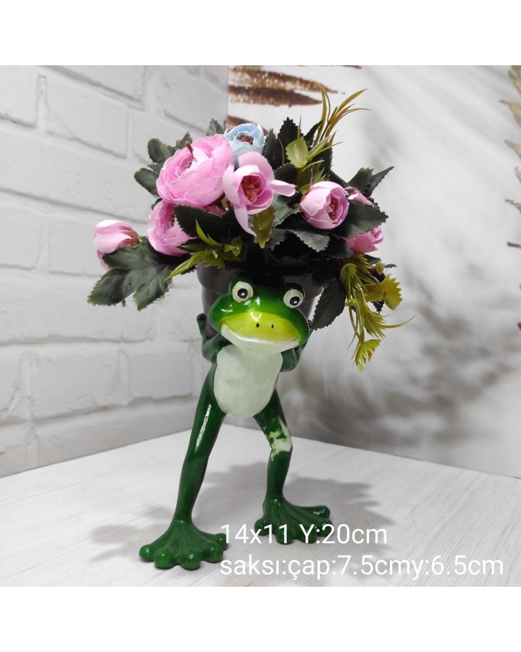 YY1276 Sırtında Saksı Taşıyan Kurbağa Biblo Silikon Kalıp: Doğadan İlham Alan Dekoratif Tasarım!