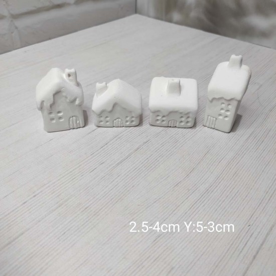 YY1291-4Lü Karlı Ev Silikon Kalıp YY1291-4Lü Karlı Ev Silikon Kalıp