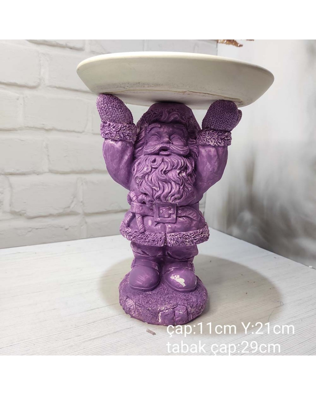 YY1343-Tepsi Tutan Noel Baba Silikon Kalıp