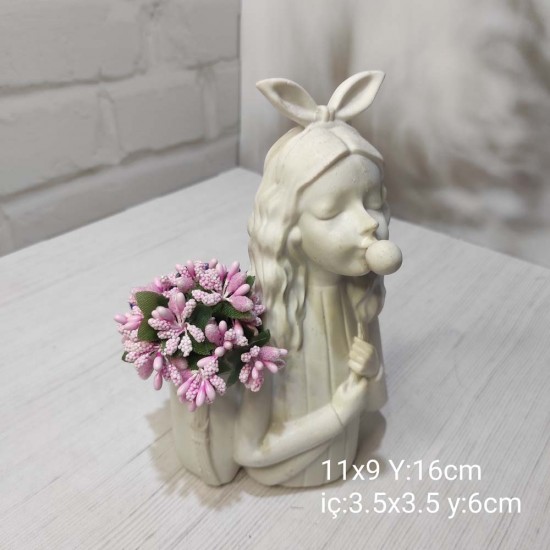 YY1420 Balonlu Kız Kalemlik Saksı Silikon Kalıp – Fonksiyonel ve Estetik Dekoratif Tasarım!
