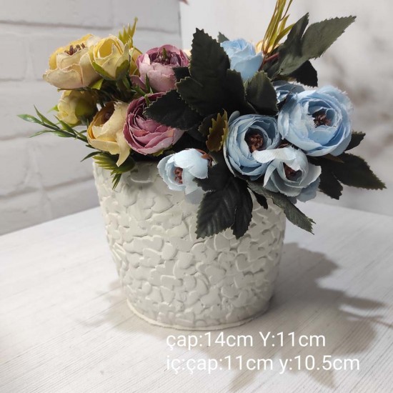 YY1471 Kalp Desenli Saksı Silikon Kalıp – Romantik ve Şık Dekoratif Hediye!