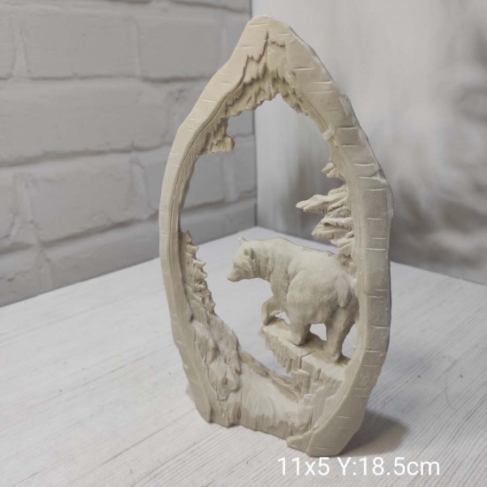 YY1472 Kutup Ayısı ve Dağ Model Biblo Silikon Kalıp: Doğanın Gücü ve Estetiği Bir Arada!