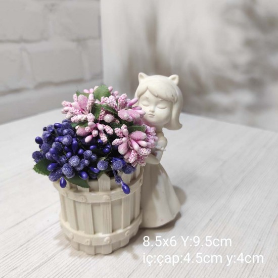 YY1532 Çitli Sepetli Sukulent Kız Silikon Kalıp – Estetik ve Fonksiyonel Saksı Tasarımı!